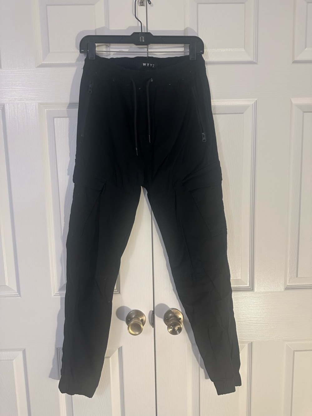 WXYZ Men's Black Tactical Cargo Joggers